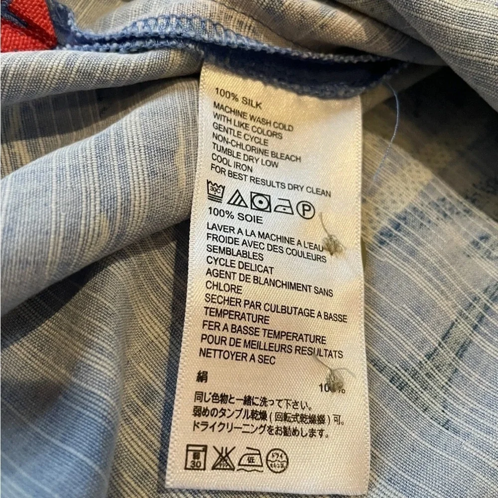 Tommy Bahama Palm Tree 100% Silk Short Sleeve Button Shirt Mens XL Blue - Picture 12 of 16